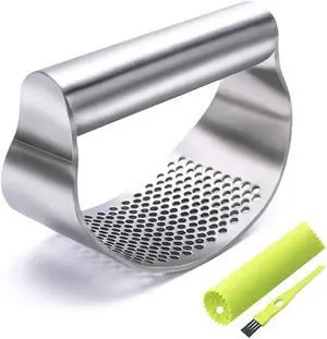 GuDoQi Garlic Press Rocker, Stainless Steel Garlic Mincer Garlic Crusher, Garlic Chooper with Peeler and Scraper Brush, Garlic Press with Ergonomic Handle, Innovative Kitchen Gadgets GuDoQi Garlic Press Rocker, Stainless Steel Garlic Mincer Garlic Crusher, Garlic Chooper with Peeler and Scraper Brush, Garlic Press with Ergonomic Handle, Innovative Kitchen Gadgets