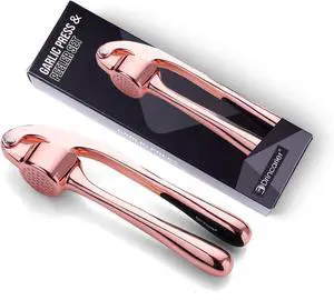 Kitchen Garlic Press, Rust Proof & Dishwasher Safe Garlic Mincer, Durable Garlic Crusher, Easy to Clean and Squeeze, Rose Kitchen Garlic Press, Rust Proof & Dishwasher Safe Garlic Mincer, Durable Garlic Crusher, Easy to Clean and Squeeze, Rose