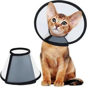 Vivifying Cat Cone Collar 3 Sizes Lightweight Soft Edge Recovery Cone for Cats, Adjustable Plastic Elizabethan Anti-Lick E-Collar for Post-Surgery Protection (Small) Vivifying Cat Cone Collar 3 Sizes Lightweight Soft Edge Recovery Cone for Cats, Adjustable Plastic Elizabethan Anti-Lick E-Collar for Post-Surgery Protection (Small)