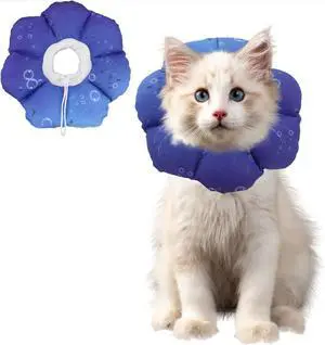 Cat Soft Cone Collar, Adjustable Cat Recovery Cones to Stop Licking Wounds, Waterproof Pet Elizabethan Recovery Collar for Cats After Surgery (Blue Ocean, S) Cat Soft Cone Collar, Adjustable Cat Recovery Cones to Stop Licking Wounds, Waterproof Pet Elizabethan Recovery Collar for Cats After Surgery (Blue Ocean, S)