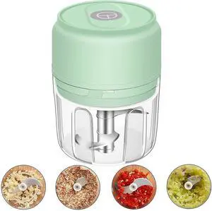 250ml (1 Cup) Electric Garlic Chopper, Green Portable Garlic Press | Wireless Mini Food Processor, Rechargeable Garlic Chopper Mincer for Ginger, Chili, Onion, Minced Meat and Spices 250ml (1 Cup) Electric Garlic Chopper, Green Portable Garlic Press | Wireless Mini Food Processor, Rechargeable Garlic Chopper Mincer for Ginger, Chili, Onion, Minced Meat and Spices