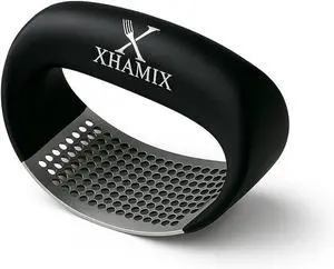 XHAMIX® Stainless Steel Garlic Press Rocker Effortless Garlic Crusher & Mincer with Ergonomic Grip | Rust-Proof, Dishwasher Safe Garlic Tool for Home & Kitchen XHAMIX® Stainless Steel Garlic Press Rocker Effortless Garlic Crusher & Mincer with Ergonomic Grip | Rust-Proof, Dishwasher Safe Garlic Tool for Home & Kitchen