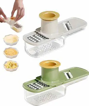 2PCS Small Multifunctional Garlic Grinder Hand, Mini Garlic Slicer Super Thin with Container 2PCS Small Multifunctional Garlic Grinder Hand, Mini Garlic Slicer Super Thin with Container