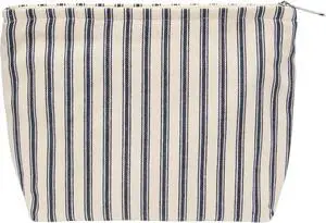 Flat Makeup Bag for Women,Zipper Cosmetic Pouch,Vintage Stripe Navy Blue | Canvas-Lined Makeup Organizer for Purse, Cosmetics, Toiletries, Skincare, Travel Essentials, Brushes, Lipstick and Sunscreen Flat Makeup Bag for Women,Zipper Cosmetic Pouch,Vintage Stripe Navy Blue | Canvas-Lined Makeup Organizer for Purse, Cosmetics, Toiletries, Skincare, Travel Essentials, Brushes, Lipstick and Sunscreen