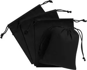 Heavy Duty Cotton Drawstring Bags 4-Pack - 270 GSM Thick Cloth Pouches for Gifts, Travel, Dice, Jewelry, Laundry - Double Drawstring (Rustic Black, 6 x 8 Inches) Heavy Duty Cotton Drawstring Bags 4-Pack - 270 GSM Thick Cloth Pouches for Gifts, Travel, Dice, Jewelry, Laundry - Double Drawstring (Rustic Black, 6 x 8 Inches)