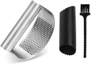Stainless Steel Garlic Press,Heavy Duty Manual Crusher | Food Grade Rustproof,Easy Squeeze Max Mincing,Dishwasher Safe,for Home Cooking Camping (Garlic Peeling Set Cleaning Brush) Stainless Steel Garlic Press,Heavy Duty Manual Crusher | Food Grade Rustproof,Easy Squeeze Max Mincing,Dishwasher Safe,for Home Cooking Camping (Garlic Peeling Set Cleaning Brush)