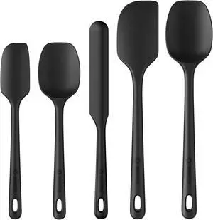 ChefAide 5 Pieces Silicone Spatula Set, Food Grade Rubber Spatula, Upgrade Strong Handle with Ergonomic Grip, Heat Resistant Up to 600°F for Nonstick Cookware, Cooking ChefAide 5 Pieces Silicone Spatula Set, Food Grade Rubber Spatula, Upgrade Strong Handle with Ergonomic Grip, Heat Resistant Up to 600°F for Nonstick Cookware, Cooking