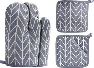 WinChange Oven Mitts and Potholders BBQ Gloves-Oven Mitts and Pot Holders Sets with Recycled Cotton Infill Silicone Non-Slip Cooking Gloves for Cooking Baking Grilling (4-Piece Set,Grey) WinChange Oven Mitts and Potholders BBQ Gloves-Oven Mitts and Pot Holders Sets with Recycled Cotton Infill Silicone Non-Slip Cooking Gloves for Cooking Baking Grilling (4-Piece Set,Grey)