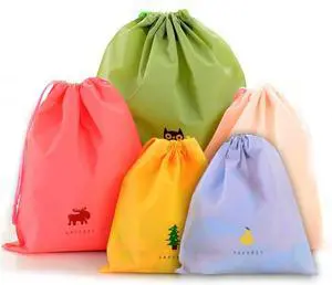 BINGONE Set of 5 Waterproof Drawstring Bag PE Plastic Folding Sport Home Travel Storage Use combine C BINGONE Set of 5 Waterproof Drawstring Bag PE Plastic Folding Sport Home Travel Storage Use combine C