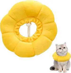 Sunflower Cat Recovery Cone, Adjustable Pet Elizabethan Collar for Cats &Puppy, Soft Cone for Cats After Surgery to Stop Licking, Cat Neck Pillow for Sleeping, Easy to Clean (Yellow, S) Sunflower Cat Recovery Cone, Adjustable Pet Elizabethan Collar for Cats &Puppy, Soft Cone for Cats After Surgery to Stop Licking, Cat Neck Pillow for Sleeping, Easy to Clean (Yellow, S)