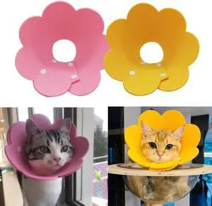 Adjustable Cat Recovery Collar - Cute Flower Neck Cones After Surgery, Set of 2, Surgery Recovery Elizabethan Collars for Kitten and Cats S Size (2 pcs) Adjustable Cat Recovery Collar - Cute Flower Neck Cones After Surgery, Set of 2, Surgery Recovery Elizabethan Collars for Kitten and Cats S Size (2 pcs)