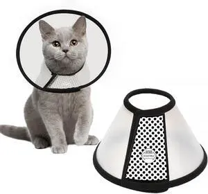 Depets Adjustable Recovery Pet Cone E-Collar for Cats Puppy Rabbit, Plastic Elizabeth Protective Collar Wound Healing Practical Neck Cover, Neck Girth 8.1 in Depets Adjustable Recovery Pet Cone E-Collar for Cats Puppy Rabbit, Plastic Elizabeth Protective Collar Wound Healing Practical Neck Cover, Neck Girth 8.1 in