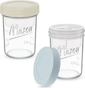 Xyptorix 16oz Overnight Oats Containers with Lids, 2 Pack Glass Mason Jars | Airtight Overnight Oats Containers with Separate Compartments, Wide Mouth Mason Jars for Chia Seed Pudding, Yogurt Parfait Xyptorix 16oz Overnight Oats Containers with Lids, 2 Pack Glass Mason Jars | Airtight Overnight Oats Containers with Separate Compartments, Wide Mouth Mason Jars for Chia Seed Pudding, Yogurt Parfait