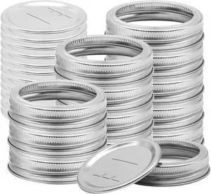 Canning Lids with Rings (12Lids + 12Rings for Regular Mouth Jar) | Canning Lids and Bands/Rings for Mason Jar, Ball or Kerr Jars, Split-type Metal Lids with Silicone Seals Rings Leak Proof Canning Lids with Rings (12Lids + 12Rings for Regular Mouth Jar) | Canning Lids and Bands/Rings for Mason Jar, Ball or Kerr Jars, Split-type Metal Lids with Silicone Seals Rings Leak Proof