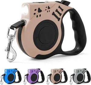 Retractable Dog Leash with USB Rechargeable Flashlight, Beige | 16FT Automatic Telescopic Tractor Dog Leash, Durable ABS Case and Comfort Grip, Designed for Small Medium Dogs Up to 30lbs Retractable Dog Leash with USB Rechargeable Flashlight, Beige | 16FT Automatic Telescopic Tractor Dog Leash, Durable ABS Case and Comfort Grip, Designed for Small Medium Dogs Up to 30lbs