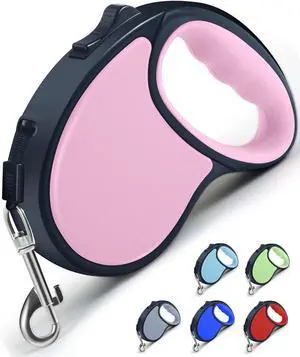 Retractable Dog Leash 16Ft/5M for Small Medium Dogs, Pink Retractable Dog Leash 16Ft/5M for Small Medium Dogs, Pink