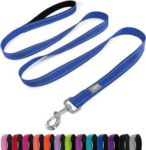 6 FT Basic Dog Leash for Medium Dogs,Padded Handle,Blue | Padded Handle,Metal D-Ring,Heavy Duty Nylon Webbing, for Walking & Training 6 FT Basic Dog Leash for Medium Dogs,Padded Handle,Blue | Padded Handle,Metal D-Ring,Heavy Duty Nylon Webbing, for Walking & Training