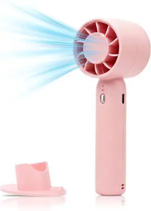 EMEDA Handheld Fan Portable Mini Fan - USB C Rechargeable 3 Speed Personal | Cooling Fan with Base & Phone Stand - Lightweight 150g Desk or Travel Fan for Women Kids Lash Makeup Office Summer by EMEDA EMEDA Handheld Fan Portable Mini Fan - USB C Rechargeable 3 Speed Personal | Cooling Fan with Base & Phone Stand - Lightweight 150g Desk or Travel Fan for Women Kids Lash Makeup Office Summer by EMEDA