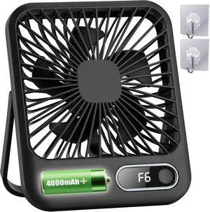USB Rechargeable Fan with 4000mAh Battery Desk Fan 6.5" Portable Travel Fan Personal Fan 180°Foldable 6 Speeds 6 Hours Timer & Digital DisplayIdeal Gifts for Office Home Camping USB Rechargeable Fan with 4000mAh Battery Desk Fan 6.5" Portable Travel Fan Personal Fan 180°Foldable 6 Speeds 6 Hours Timer & Digital DisplayIdeal Gifts for Office Home Camping