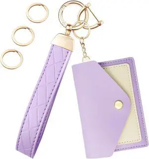 OHKYOOT Wristlet Keychain with 3 Key Rings, D Ring and Slim Wallet | Cute Wallet Key Chain, Key Fob Keychain, Wrist Keychain for Home Car Keys, Key Wristlet for Women Men OHKYOOT Wristlet Keychain with 3 Key Rings, D Ring and Slim Wallet | Cute Wallet Key Chain, Key Fob Keychain, Wrist Keychain for Home Car Keys, Key Wristlet for Women Men