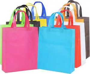 Supersize 10 Pack Reusable Non Woven Gift Bags with Handles Party Fabric Tote Bags Treat Bags for Birthday Favors, Snacks 10 Colors (9.8 x 13.8 x 4 inches) Supersize 10 Pack Reusable Non Woven Gift Bags with Handles Party Fabric Tote Bags Treat Bags for Birthday Favors, Snacks 10 Colors (9.8 x 13.8 x 4 inches)