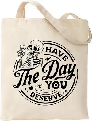 Kimoli Witchy Canvas Tote Bag & Spooky Gifts for Women - Aesthetic Skull Goth Gifts, Cute Skeleton Reusable Grocery Bag with Inner Pocket for Shopping Kimoli Witchy Canvas Tote Bag & Spooky Gifts for Women - Aesthetic Skull Goth Gifts, Cute Skeleton Reusable Grocery Bag with Inner Pocket for Shopping