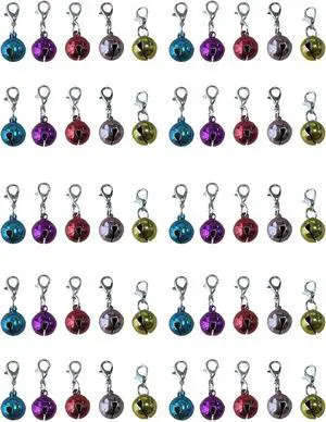 50PCS Pet Collar Bells, Colorful Metal Round Charms with Clasps for Dogs, Cats, Kittens and Small Animals Loud Crisp Sound Jingle Bells for Christmas Decor and Accessories 50PCS Pet Collar Bells, Colorful Metal Round Charms with Clasps for Dogs, Cats, Kittens and Small Animals Loud Crisp Sound Jingle Bells for Christmas Decor and Accessories