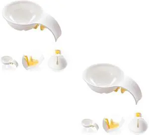 Egg Yolk Separator for Raw Eggs, Plastic, White, 2 Pack, Strainer for Baking Cakes Egg Yolk Separator for Raw Eggs, Plastic, White, 2 Pack, Strainer for Baking Cakes