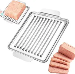 Luncheon Meat Slicer, 304 Stainless Steel Cutter for SPAM, 10 SlicesSolid and Durable Luncheon Meat Slicer, 304 Stainless Steel Cutter for SPAM, 10 SlicesSolid and Durable