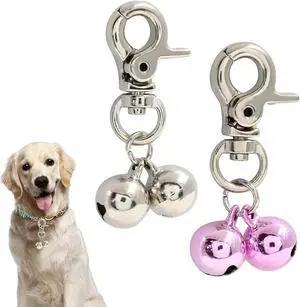 Waziaqoc Bells for Cat Collars, Silver & Pink, 2 PCS | Dog Pendant Bells, Pet Jingle Bells, Training Charm Pendant, Jewelry Accessories for Collar Necklace Waziaqoc Bells for Cat Collars, Silver & Pink, 2 PCS | Dog Pendant Bells, Pet Jingle Bells, Training Charm Pendant, Jewelry Accessories for Collar Necklace