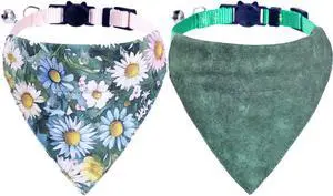 Cat Collars Breakaway with Bandana Bell Flower Pet Kitten Adjustable Cat Collars Breakaway with Bandana Bell Flower Pet Kitten Adjustable