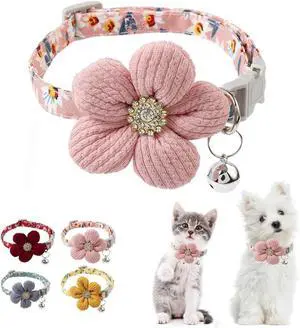 Pink Puppy Collar with Bell, Girl Dog Collar Cute XS Dog Collar Bells Soft Cat Collars Adjustable for XXS XS Small Tiny Male Kitten Dogs Pet Animal Pink Puppy Collar with Bell, Girl Dog Collar Cute XS Dog Collar Bells Soft Cat Collars Adjustable for XXS XS Small Tiny Male Kitten Dogs Pet Animal