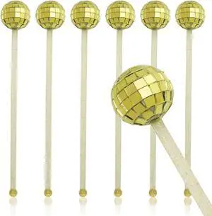 XGNG 12PCS Gold Cocktail Stirrers Disco Ball Drink Stirrers Cocktail Disco Ball Swizzle Sticks Glitter Drink Stirrers for Last Disco Bachelorette Wedding Bar Party XGNG 12PCS Gold Cocktail Stirrers Disco Ball Drink Stirrers Cocktail Disco Ball Swizzle Sticks Glitter Drink Stirrers for Last Disco Bachelorette Wedding Bar Party