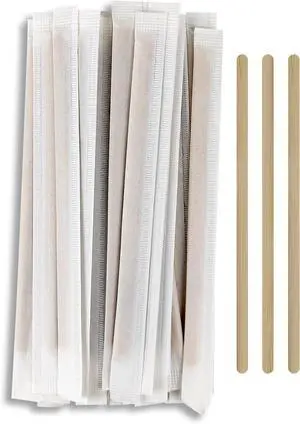 50 Pack Coffee Stirrers, Disposable 5.5" Wooden Coffee Stirrers, Individually Wrapped Stir Sticks for Coffee Bar, Cocktail (50 Pack) 50 Pack Coffee Stirrers, Disposable 5.5" Wooden Coffee Stirrers, Individually Wrapped Stir Sticks for Coffee Bar, Cocktail (50 Pack)