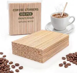 800 Wooden Coffee Stirrers, 5.5 Inch Stir Sticks For Hot And Cold Drinks | Smooth Burr-Free Wood, Sturdy In Hot Drinks, Odor-Free, For Coffee Tea Milk, Home Office Cafe Use 800 Wooden Coffee Stirrers, 5.5 Inch Stir Sticks For Hot And Cold Drinks | Smooth Burr-Free Wood, Sturdy In Hot Drinks, Odor-Free, For Coffee Tea Milk, Home Office Cafe Use