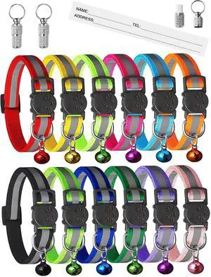 Extodry 14 Pack Set Kitten Collars Breakaway with Bells,Reflective Safety Cat Collar,Ideal for Puppy, Girl Boy Cats,with Name Tag,Adjustable for Small Animal,Pet Supplies(12 Colors & 2 ID Tags) Extodry 14 Pack Set Kitten Collars Breakaway with Bells,Reflective Safety Cat Collar,Ideal for Puppy, Girl Boy Cats,with Name Tag,Adjustable for Small Animal,Pet Supplies(12 Colors & 2 ID Tags)