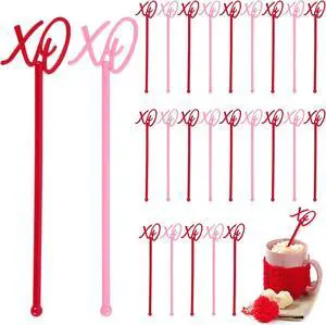 FYSUIMU 40 Pcs Valentine's Day Drink Stirrers Stir Sticks Red Pink XO Reusable Cocktail Coffee Beverage Swizzle Sticks for Hot Cocoa Chocolate Bar Supplies Home Party Decor FYSUIMU 40 Pcs Valentine's Day Drink Stirrers Stir Sticks Red Pink XO Reusable Cocktail Coffee Beverage Swizzle Sticks for Hot Cocoa Chocolate Bar Supplies Home Party Decor