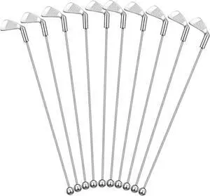 Hushee 10 Pcs Metal Golf Cocktail Stirrers Swizzle Stir Sticks 7.87 Inch Reusable Drink Stirrer Sticks Party Decorations Golf Party Clubhouse and Outing Decorations Hushee 10 Pcs Metal Golf Cocktail Stirrers Swizzle Stir Sticks 7.87 Inch Reusable Drink Stirrer Sticks Party Decorations Golf Party Clubhouse and Outing Decorations