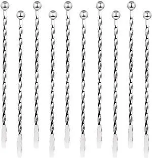 10PCS Stainless Steel Stirrers 7.5 Inch Stir Sticks with Small Rectangular Paddles for Stirring Epoxy Coffee Beverages Swizzle Stick (Silver) 10PCS Stainless Steel Stirrers 7.5 Inch Stir Sticks with Small Rectangular Paddles for Stirring Epoxy Coffee Beverages Swizzle Stick (Silver)