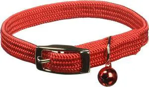 Kool Kat Elastic Cat Safety Collar with Bell, Red, 10" Kool Kat Elastic Cat Safety Collar with Bell, Red, 10"