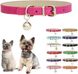 Hot Pink Small Dog Collar with Bell,Soft Pu Leather Female Puppy Collar with Bells Basic Girls Cat Collar with Bells for XXS XSmall Small Medium Pet Cats Kitten Tiny Animal Yorkie Chihuahua,S Hot Pink Small Dog Collar with Bell,Soft Pu Leather Female Puppy Collar with Bells Basic Girls Cat Collar with Bells for XXS XSmall Small Medium Pet Cats Kitten Tiny Animal Yorkie Chihuahua,S