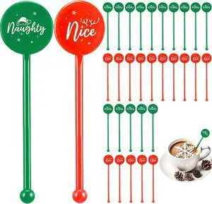Cunhill 30 Pcs Christmas Drink Stirrers Xmas Coffee Stir Sticks Holiday Cocktail Swizzle Plastic Reusable Drink Stirrers for Chocolate Hot Cocoa Bar Supplies Cocktail Mixers Christmas Party Decoration Cunhill 30 Pcs Christmas Drink Stirrers Xmas Coffee Stir Sticks Holiday Cocktail Swizzle Plastic Reusable Drink Stirrers for Chocolate Hot Cocoa Bar Supplies Cocktail Mixers Christmas Party Decoration