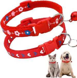 Kitten Collar with Bell, 2-Pack Basic Red Puppy Collar with Bells for XXS Xs Small Pet Dogs Boy Tiny Cats Girls Animal Kitten Collar with Bell, 2-Pack Basic Red Puppy Collar with Bells for XXS Xs Small Pet Dogs Boy Tiny Cats Girls Animal