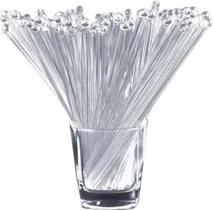 100 Pieces Disposable Plastic Round Top Clear Swizzle Sticks, Crystal Cake Stick, Cocktail Coffee Drink Stirrers 7.24 Inch (Transparent) 100 Pieces Disposable Plastic Round Top Clear Swizzle Sticks, Crystal Cake Stick, Cocktail Coffee Drink Stirrers 7.24 Inch (Transparent)