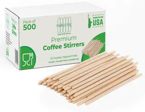 Perfect Stix Wooden Coffee Stirrer Sticks, 5.5 Inches, Birch Wood, 500 Count Perfect Stix Wooden Coffee Stirrer Sticks, 5.5 Inches, Birch Wood, 500 Count