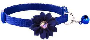 Cat Collar with Bell, Flower Decoration XS Dog Collar Girl Cute Fancy Puppy Collar with Bells for XXS XS Tiny Little Kitten Pet Female Dogs,Neck 7-12 Inch (Dark Blue, Neck 7-12") Cat Collar with Bell, Flower Decoration XS Dog Collar Girl Cute Fancy Puppy Collar with Bells for XXS XS Tiny Little Kitten Pet Female Dogs,Neck 7-12 Inch (Dark Blue, Neck 7-12")