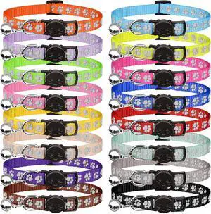 16 PCS Breakaway Cat Collars with Bells Reflective Cat Collar Safety Nylon Kitten Collars Cat Collars for Girl Boy Cats(6"-9") 16 PCS Breakaway Cat Collars with Bells Reflective Cat Collar Safety Nylon Kitten Collars Cat Collars for Girl Boy Cats(6"-9")