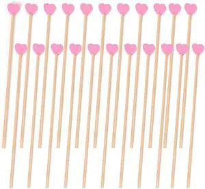 100Pcs 6.1" Disposable Wooden Coffee Milk Tea Ice Drink Stirrers Stirring Rod Heart Head Beverage Cocktail Swizzle Stick Beverage Mixing Stick for KTV Restaurant Cafe Bar Home Party Favor, Pink 100Pcs 6.1" Disposable Wooden Coffee Milk Tea Ice Drink Stirrers Stirring Rod Heart Head Beverage Cocktail Swizzle Stick Beverage Mixing Stick for KTV Restaurant Cafe Bar Home Party Favor, Pink