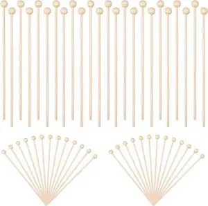 50 Pack Wooden Rock Candy Sticks with Ball Tips- 6 Inch Natural Wood Cake Pop & Drink Stirrer Sticks, Wood Swizzles Sticks for Chocolate Dipping & Coffee(15cm, Round Ball Head, Bulk) 50 Pack Wooden Rock Candy Sticks with Ball Tips- 6 Inch Natural Wood Cake Pop & Drink Stirrer Sticks, Wood Swizzles Sticks for Chocolate Dipping & Coffee(15cm, Round Ball Head, Bulk)
