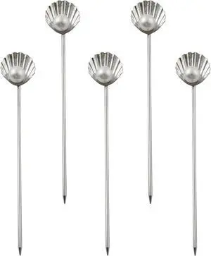 XGNG 5PCS Stainless Steel Pearl Shell Skewers Drink Stirrers Cocktail Mixing Sticks Creative Skewers for Fruit Desserts Cakes Luxury Style Afternoon Tea Tableware Decorations XGNG 5PCS Stainless Steel Pearl Shell Skewers Drink Stirrers Cocktail Mixing Sticks Creative Skewers for Fruit Desserts Cakes Luxury Style Afternoon Tea Tableware Decorations